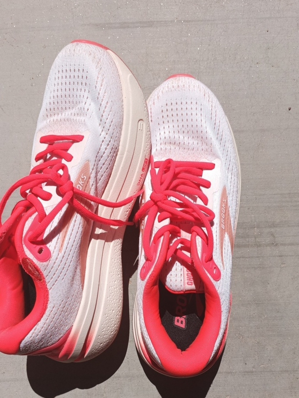 Brooks Women’s White & Coral-Pink Running Sneakers
